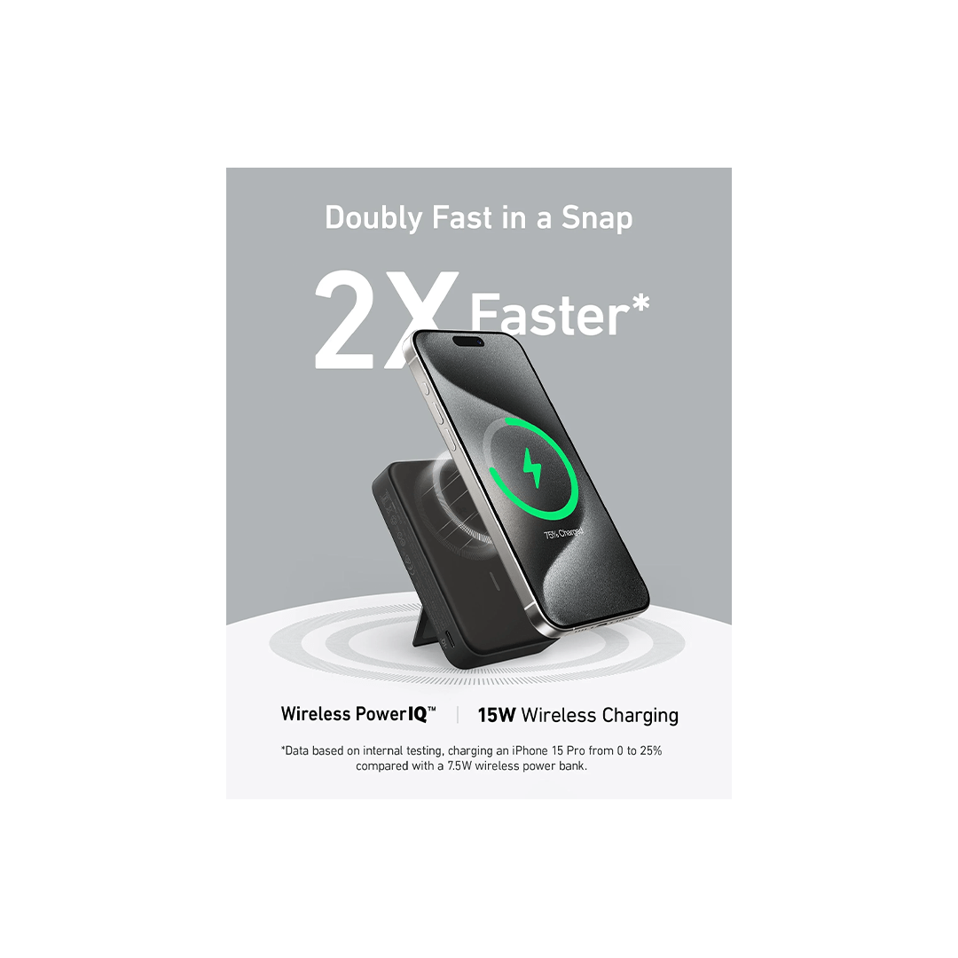 Anker MagGo 10,000 mAh (15W) Ultra-Fast MagSafe Power Bank - Black in Qatar Anker MagGo 10,000 mAh (15W) Ultra-Fast MagSafe Power Bank - Black in Qatar